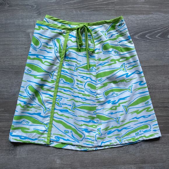 Vintage 60s Whale Patterned Wrap Skirt / The Vested Gentress / 28"w / Mod / Rare - Picture 3 of 8